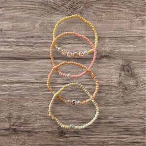 Seed bead bracelets personalized initial brac mama bracelet set of four